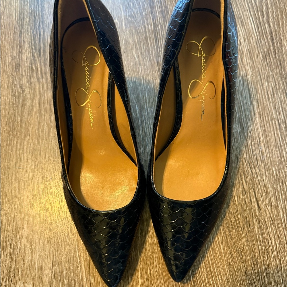 Jessica Simpson Black Patent Leather Heels